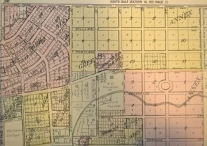 Green’s Annex as shown in the 1909 as illustrated in the 1909 Standard Atlas of Walla Walla County Washington (see Resources below). In both of the above illustrations Block 3 had not yet been divided into multiple building lots. As of 1909 it is apparent that only Blocks 12 and 14 had been divided.