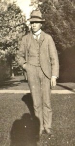 Ben Gerard Stone, about age 20, on the grounds of the Stone house on South 2nd. B. F. Stone photo collection, Whitman Archives.