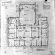 1st floor blueprint. Whitman Archives.