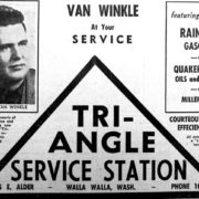 A 1947 advertisement for the Triangle Service Station. Courtesy Joe Drazan.