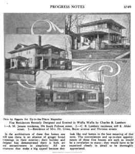 Up-To-The-Times magazine in March 1917 featured these three houses designed by Charles Lambert. The Jensen house is Number 1.