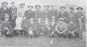In 1910, the year this photograph was taken, there were over one hundred Italian-American families operating or working on vegetable farms in the valley. On Sundays the families would get together to relax and play such traditional games as bocce ball and non-traditional horseshoes.