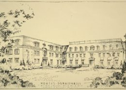 Lawrence & Holford’s drawing of Prentiss Hall, 1926. Whitman Archives.