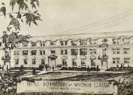 Lawrence & Holford’s perspective of Lyman House, 1923. Whitman Archives.