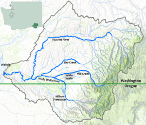 The Walla Walla basin stretches across the Washington-Oregon Border