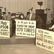 The March 1958 “roast” of long-time Elks’ organist Ray “Pete” Thompson. Union-Bulletin photo, courtesy Whitman Archives.