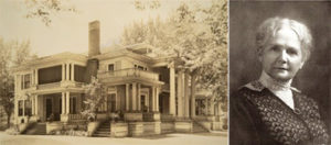 The Rees mansion in the 1970s, Whitman Archives coll.; Augusta Rees, from Lyman’s History of Old Walla Walla County, Vol. 2